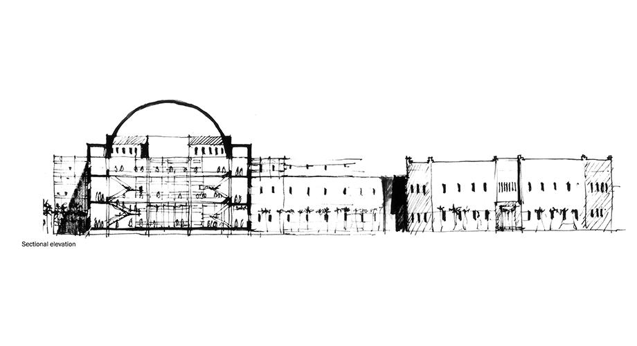 Elevation of the National Museum of the UAE project by RTA